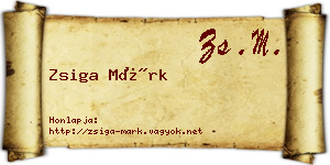 Zsiga Márk névjegykártya